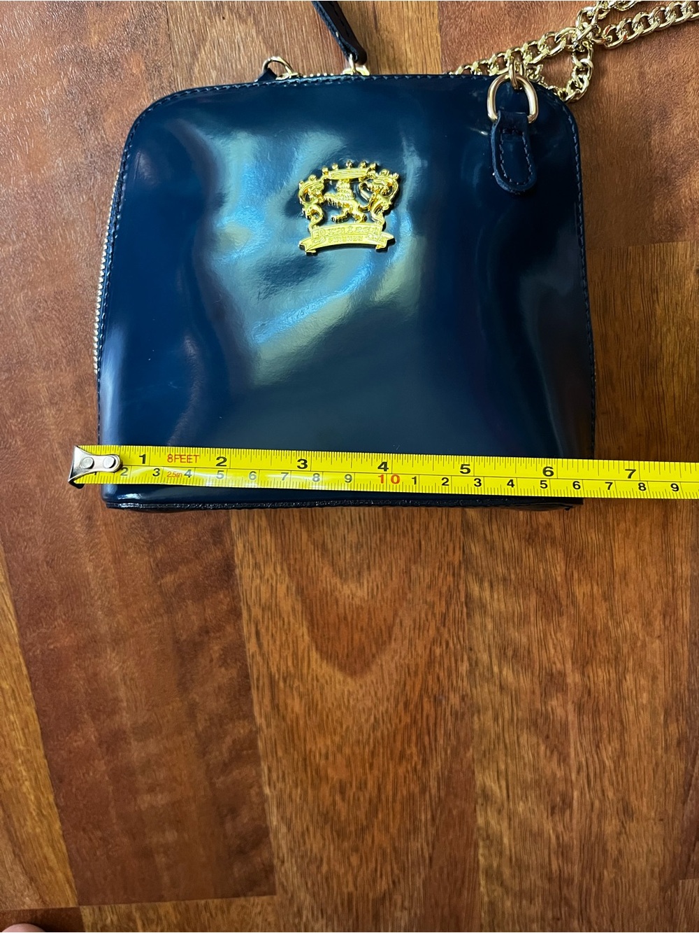 Like new Pratesi Navy Patent Leather Crossbody Bag - Picture 15 of 16